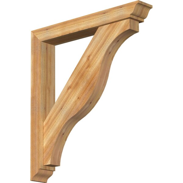 Ekena Millwork Funston Traditional Rough Sawn Bracket w/ Offset Brace, Western Red Cedar, 6"W x 40"D x 44"H BKT0604X40X44FST01RWR - main